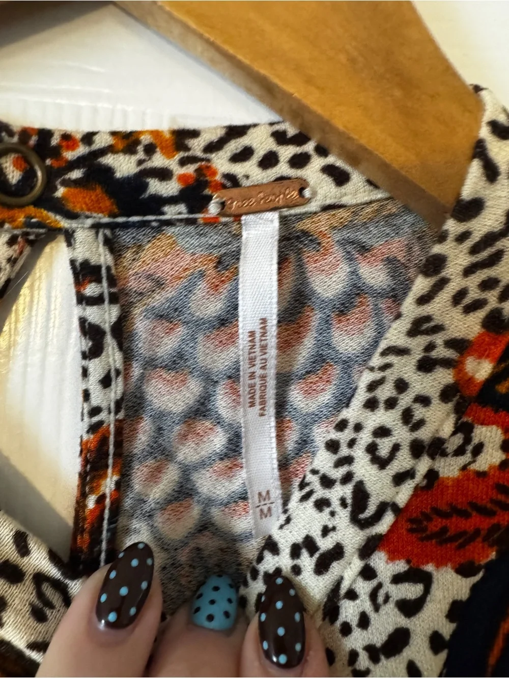 Free People Hear Me Roar Top Animal Floral Print Keyhole NWOT Medium